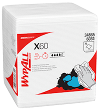 WIPES, WYPALL X60, GENERALCLEAN, FABRIC, WHITE, 912/CT MAIN